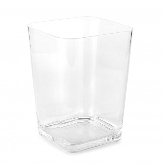 Acrylic Clear Square Wastebasket Trash Can, for Bathrooms, Kitchens