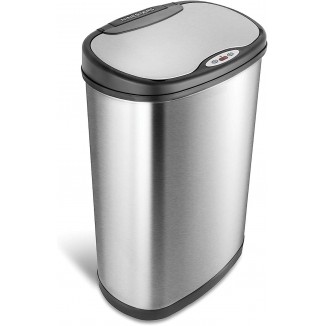 Automatic Touchless Motion Sensor Oval Trash Can ,Stainless Steel