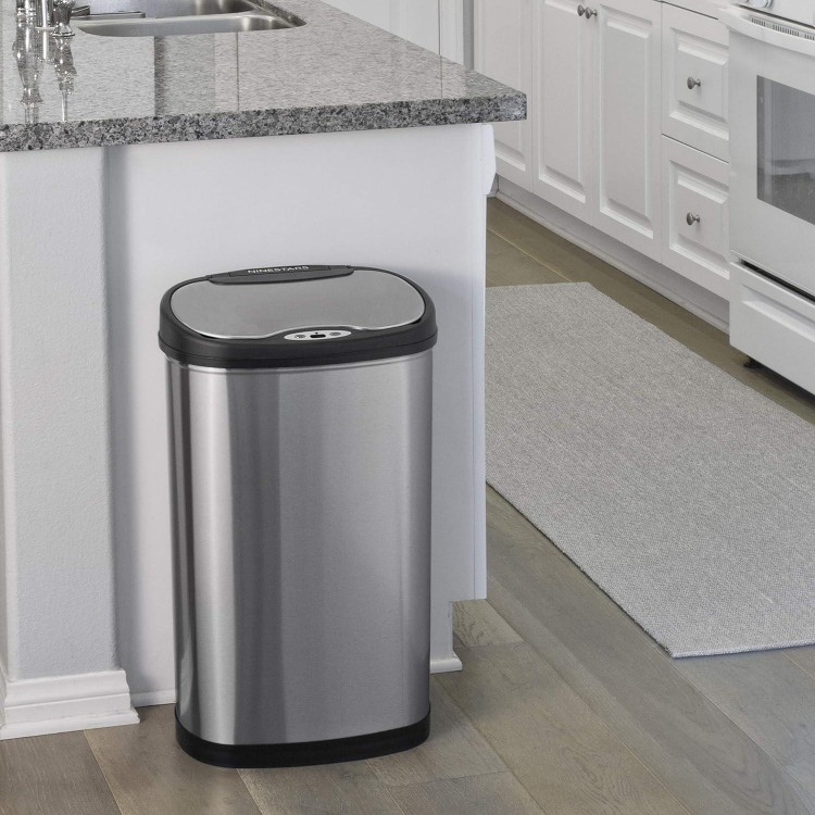 Automatic Touchless Motion Sensor Oval Trash Can ,Stainless Steel