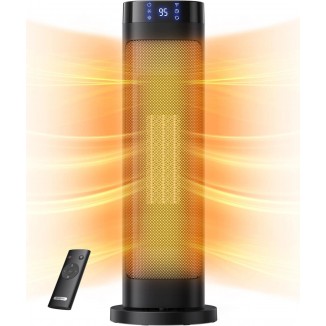 22”1500W Fast Ceramic Heating Tower Space Heater with 3 Heat Levels