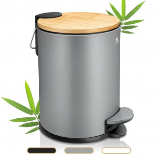 Exitoso Mini Trash Can with Lid - Stainless Steel Garbage Can Bathroom