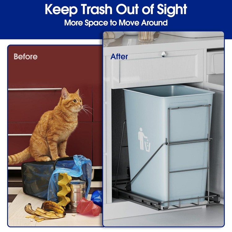 Pull Out Trash Can Under Cabinet, Metal Under Sink Trash Can Pull Out