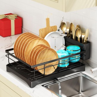 coobest Dish Drying Rack, Dish Racks for Kitchen Counter with Utensil Holder