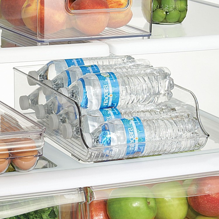 iDesign Recycled Water Bottle Organizer Bin, Clear Plastic
