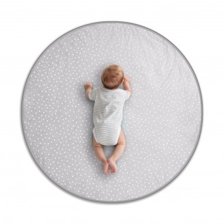 Byrd & Blume Round Baby Play Mat, Organic Cotton Soft Padded Nursery Floor Mat