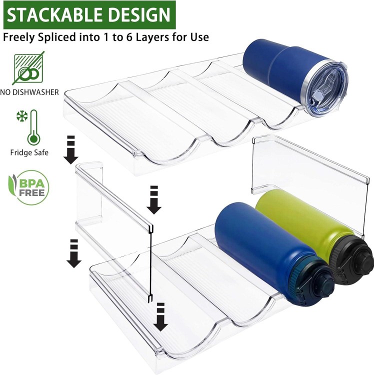 Spaclear Water Bottle Organizer, Stackable Kitchen Home Pantry Organization