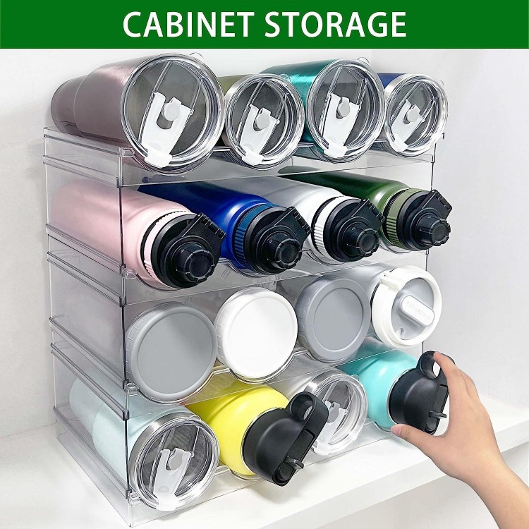 Spaclear Water Bottle Organizer, Stackable Kitchen Home Pantry Organization