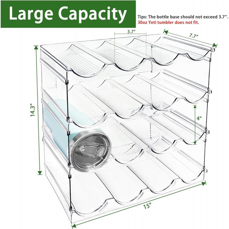 Spaclear Water Bottle Organizer, Stackable Kitchen Home Pantry Organization