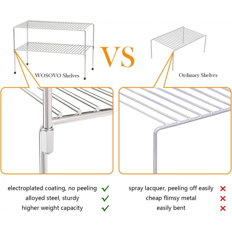 WOSOVO Kitchen Cabinet Organizer and Storage Shelves Stackable Expandable