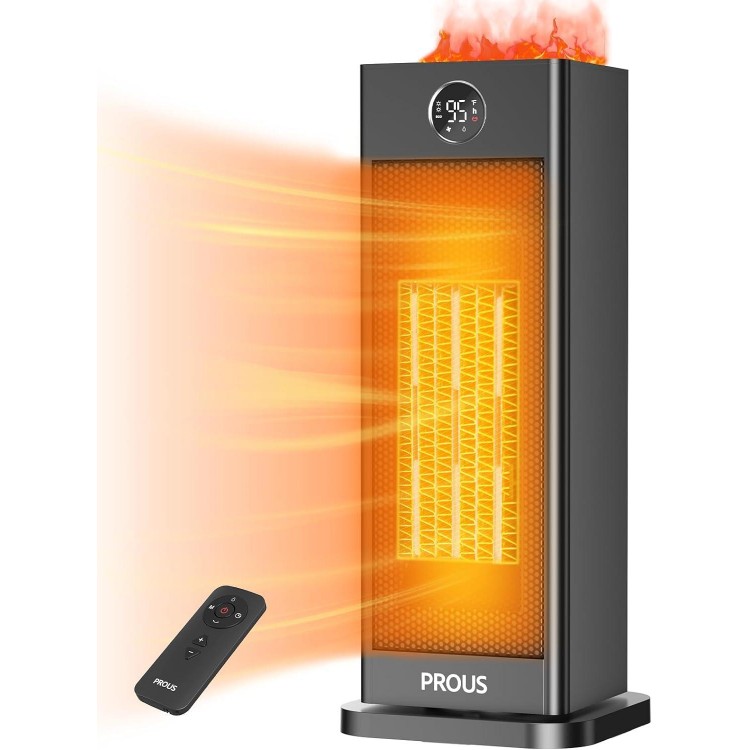 PROUS Space Heater for Indoor Use, 70°Oscillation, 4 Modes, Fast Safety Heat