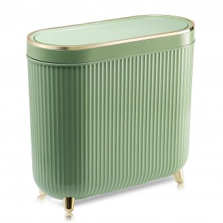 Bathroom Trash Can with Lid Narrow Trash Can Small Plastic Trash Bin