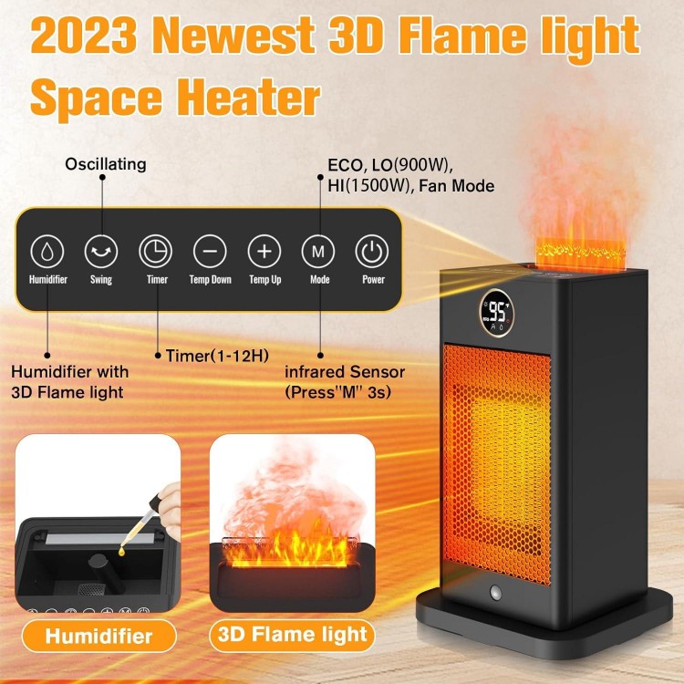 Space Heaters for Indoor Use,2023 Upgraded PTC Portable Mini Space Heaters