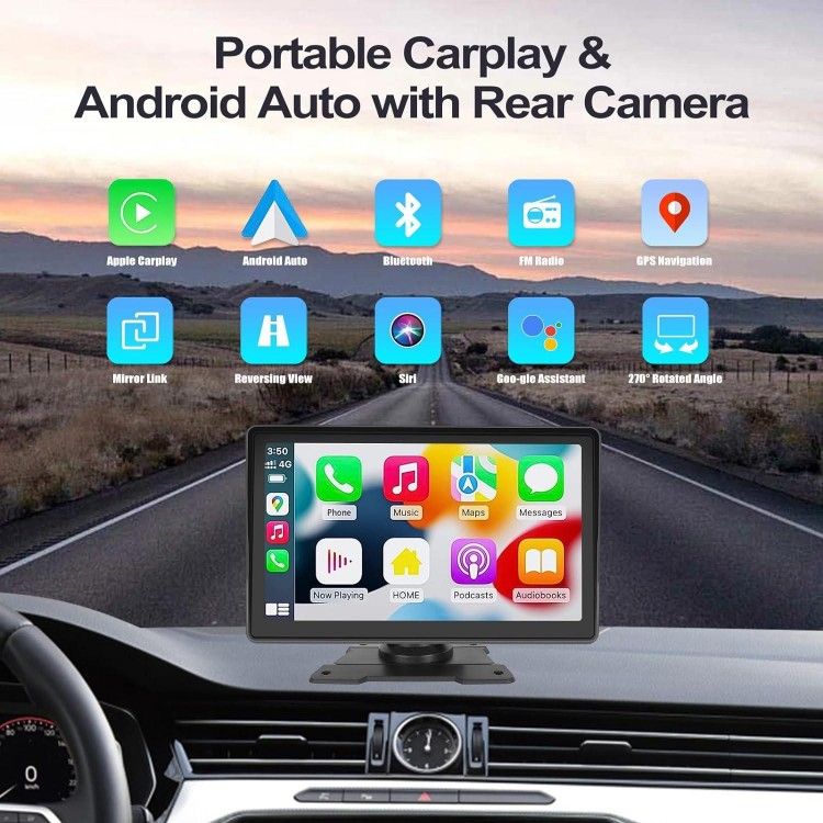 2023 Newest Wireless Apple Carplay & Android Auto, 7 Inch Touchscreen Automatic Multimedia Player