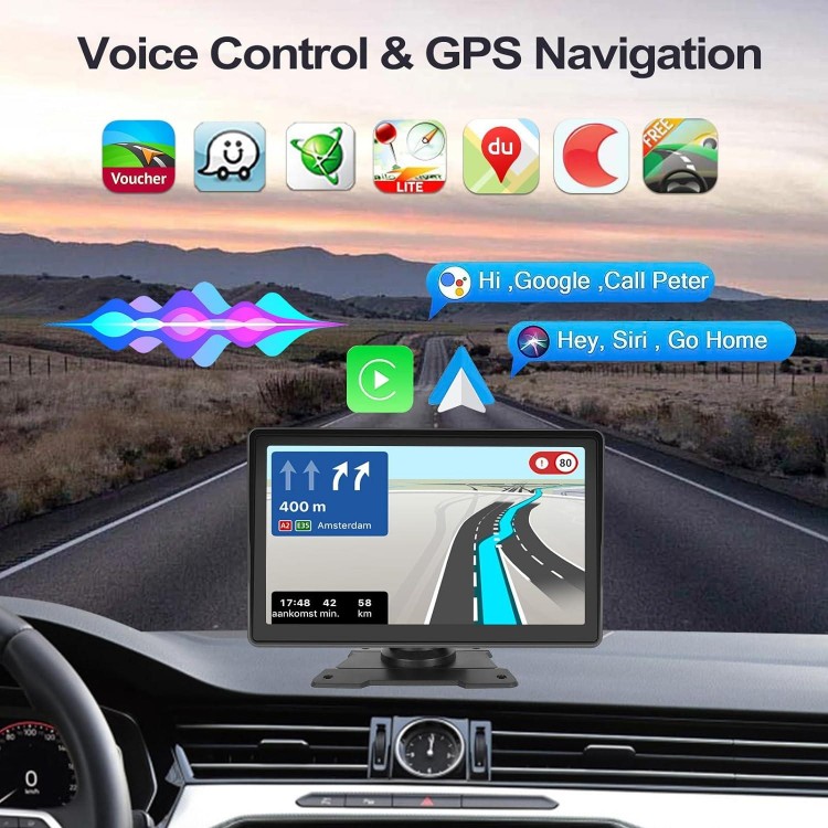 2023 Newest Wireless Apple Carplay & Android Auto, 7 Inch Touchscreen Automatic Multimedia Player