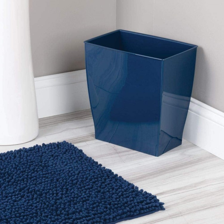 iDesign Spa Rectangular Trash, Can for Bathroom, Bedroom, Home Office