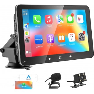 Newest Wireless Apple Carplay & Android Auto, Portable Apple CarPlay, 7'' Touch Screen Car Stereo 