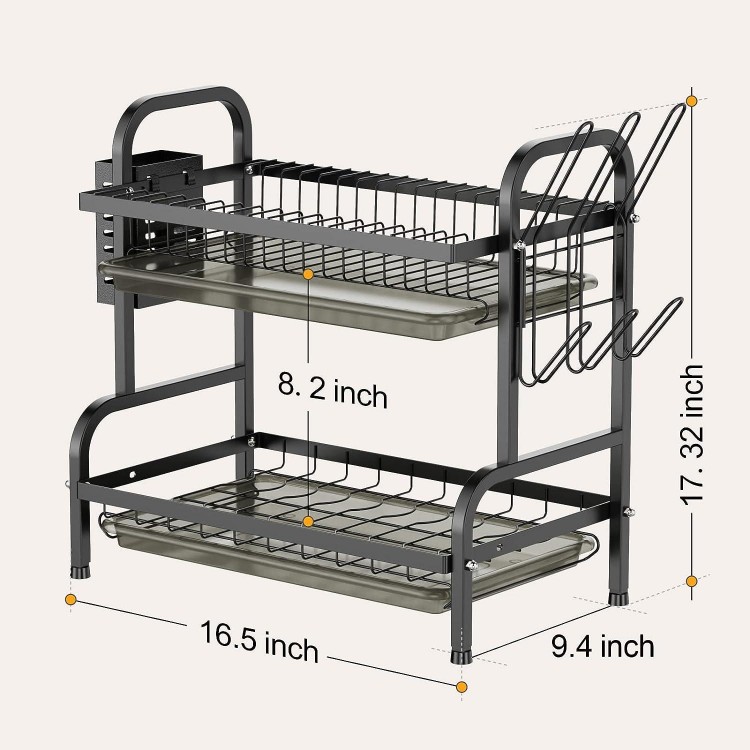 Swedecor Dish Drying Rack Dish Rack with Cup Holder and Utensil Holder