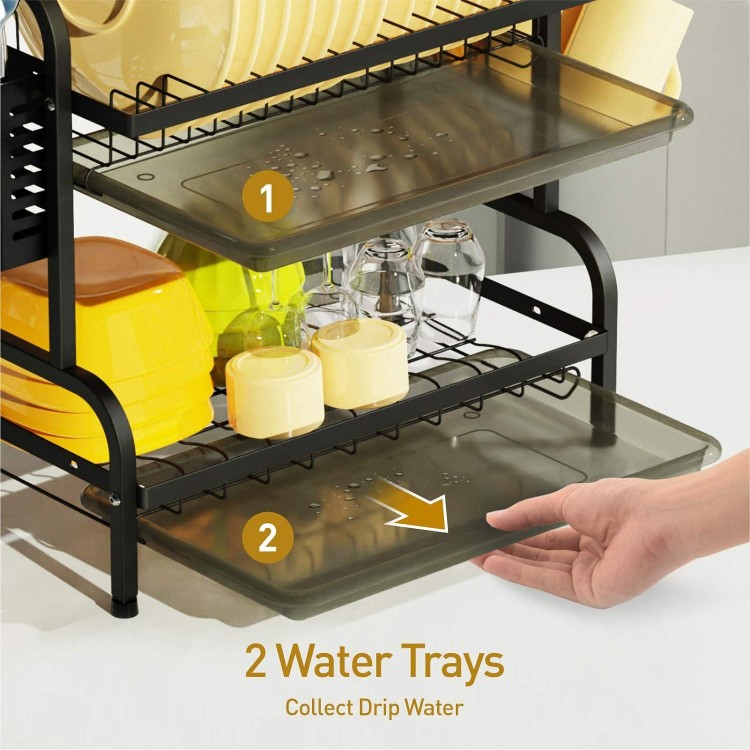 Swedecor Dish Drying Rack Dish Rack with Cup Holder and Utensil Holder