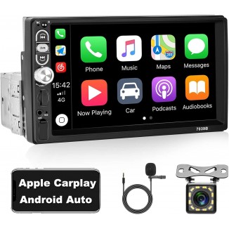 Apple CarPlay Head Unit Single Din Touchscreen Car Stereo Android Auto 7 Inch Car Radio with Bluetooth