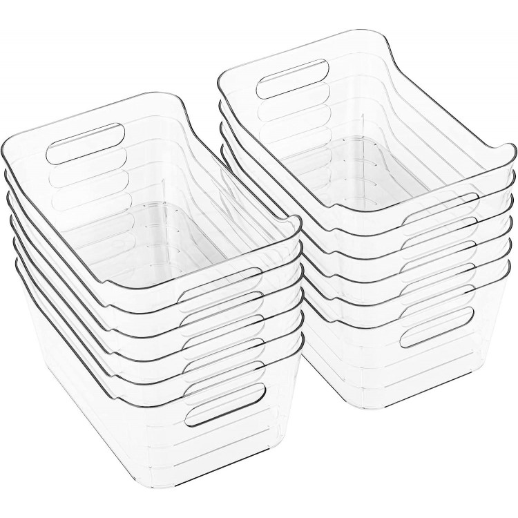 Tiawudi 12 Pack Plastic Storage Bins, Multi-Use Organizer Bins