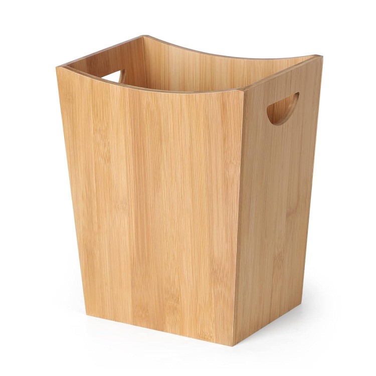 Bamboo Trash Can Wastebasket, for Bedroom, Bathroom, Kitchen, Office