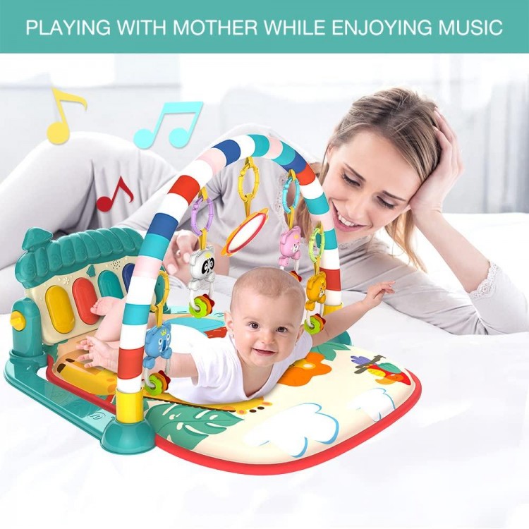Lcasio Musical Baby Gyms Play Mats Musical Activity Mat Piano Baby Play Gym Tummy Time Padded Mat