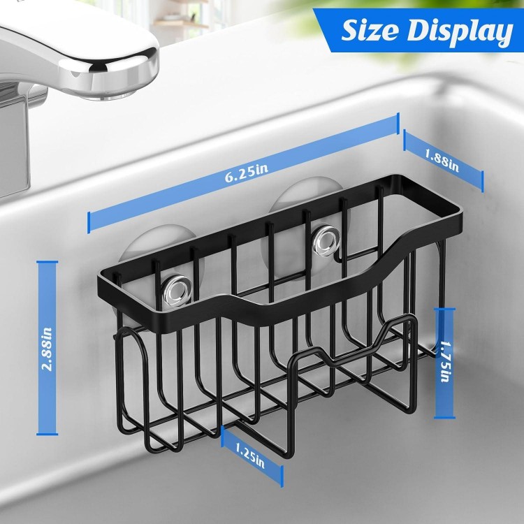 Utobao Sponge Holder for Kitchen Sink，No Drilling with Adhesive 2 Hanging Way