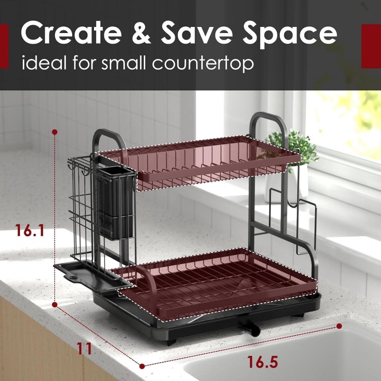 Sakugi Dish Drying Rack Rustproof Space-Saving Multipurpose Dish Rack