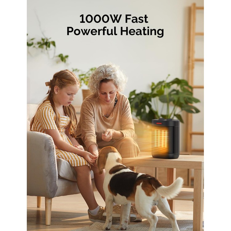 1000W Small Indoor Space Heaters - PTC Ceramic Personal Heater