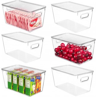 Vtopmart Clear Stackable Storage Bins with Lids, Plastic Containers with Handle