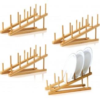 TIE-DailyNec Wooden Dish Drying Plate Dish Rack Stand Kitchen Cabinet Organizer
