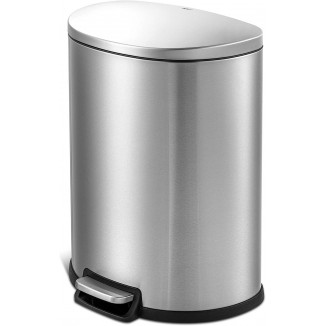 Heavy Duty Hands-Free Stainless Steel Commercial/Kitchen Step Trash Can