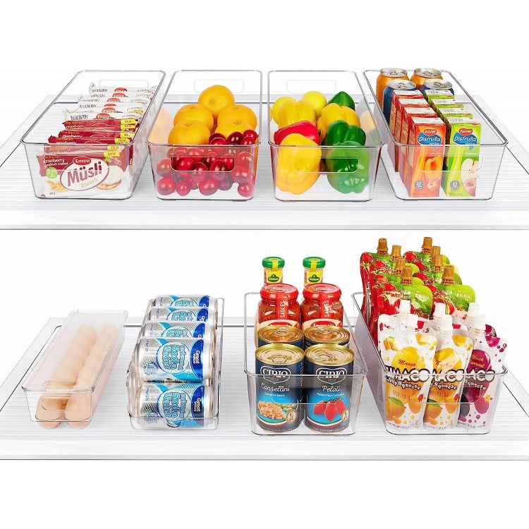 Vtopmart Set of Fridge Organizer, Refrigerator Organizer Bins with Handles