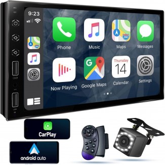 HD 1024 * 600 Double Din Car Stereo with Apple Carplay and Android Auto,Car Audio with 7 Inch Touch Screen