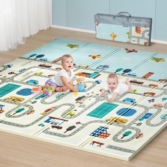 beiens Baby Play Mat Foldable,Portable Baby Crawling Mat Waterproof Anti-Slip Puzzle Mat