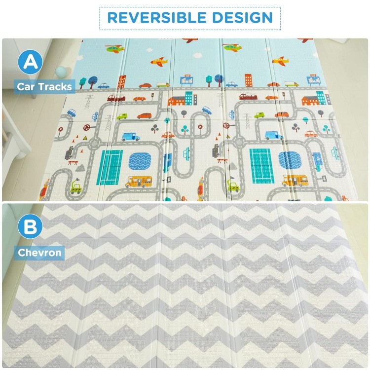 beiens Baby Play Mat Foldable,Portable Baby Crawling Mat Waterproof Anti-Slip Puzzle Mat