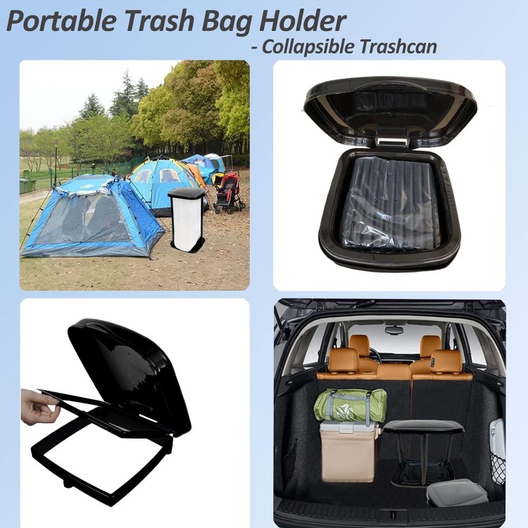 Portable Trash Bag Holder Collapsible Trash can Expandable Outdoor