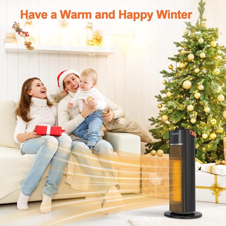 Grelife 1500W Space Heater - Adjustable Thermostat - 18 PTC Fast Heating