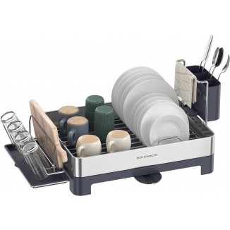 SONGMICS Dish Drying Rack, Stainless Steel Dish Rack with Rotatable Spout