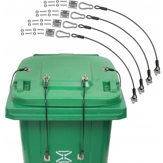 Garbage Can Lock, Trash Can Lock Kit with Nylon Coated Wire Ropes