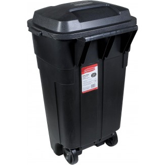 Roughneck Heavy-Duty Wheeled Trash Can with Lid,for Outdoor Use