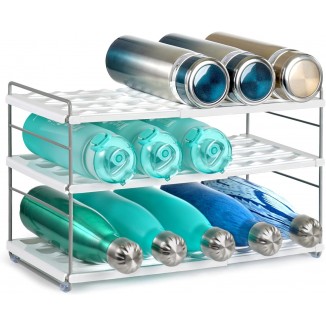 Water Bottle Organizer For Cabinet, Expandable Water Bottle Rack