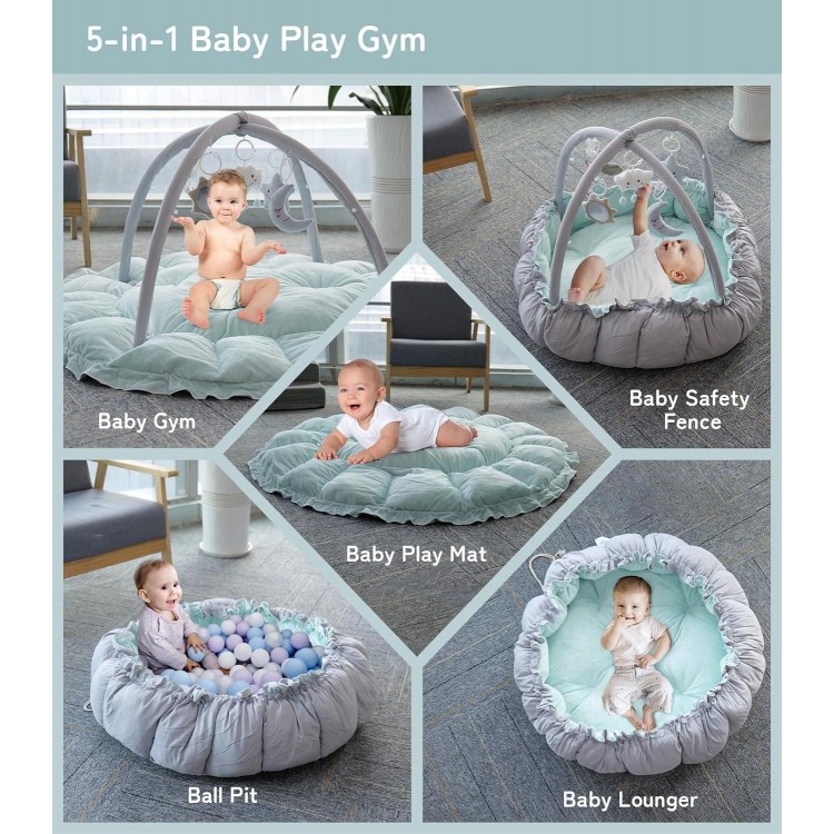 Baby Gyms & Playmats, 5 in 1 Thick & Plush Play Mat Activity Gym for Babies,  0-12 Months