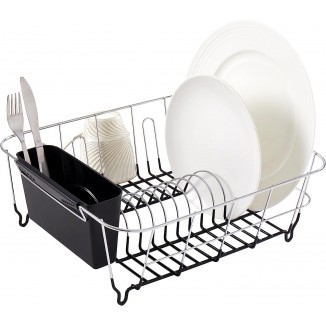 Sweet Home Dish Drying Rack Set Drainer with Utensil Holder Simple Easy