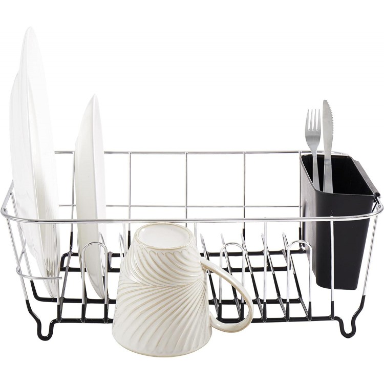 Sweet Home Dish Drying Rack Set Drainer with Utensil Holder Simple Easy