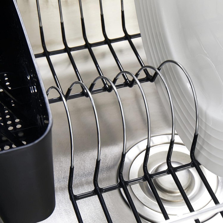 Sweet Home Dish Drying Rack Set Drainer with Utensil Holder Simple Easy