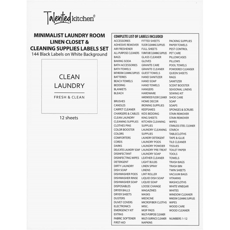 Talented Kitchen 144 Minimalist Labels, Organization Stickers