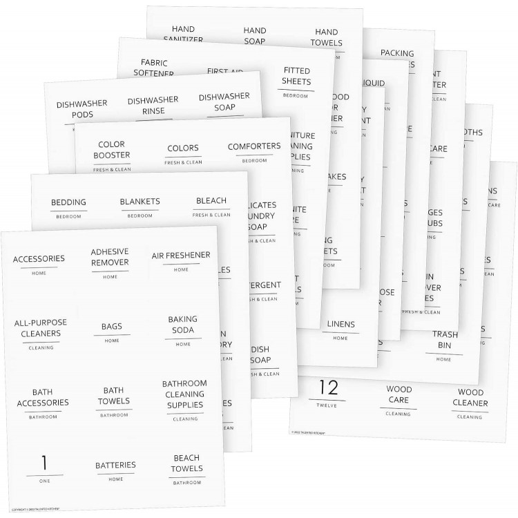 Talented Kitchen 144 Minimalist Labels, Organization Stickers