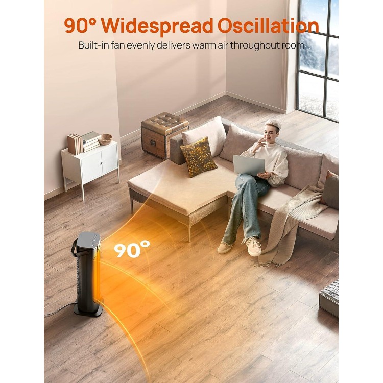 24 Indoor Space Heaters - 90° Oscillating Portable Electric PTC Ceramic Heater