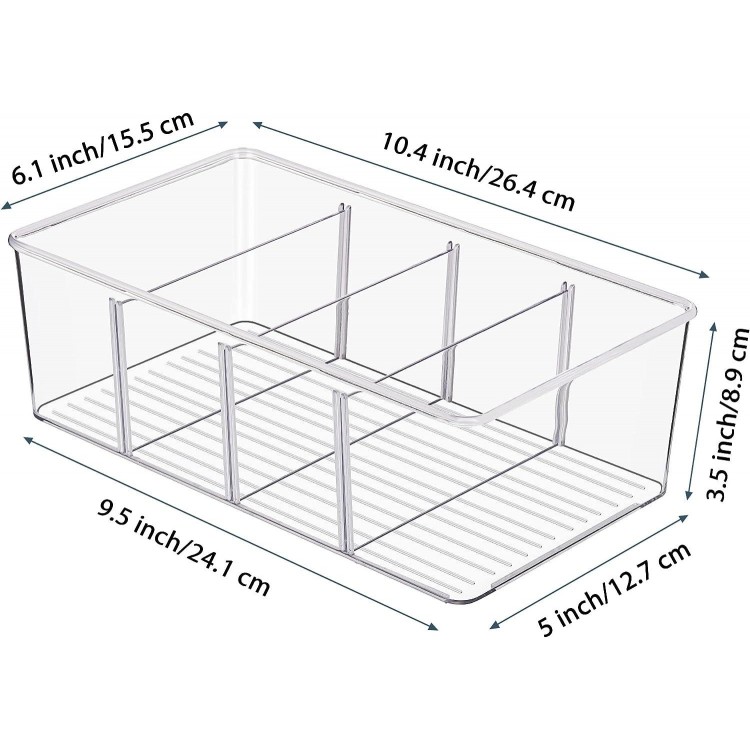 Vtopmart Food Storage Organizer Bins, Clear Plastic Bins for Pantry